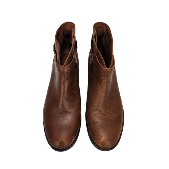 Ugg Boots Women's Size 9.5 Brown Leather Side Zip Ankle Strap - Picture 2 of 14